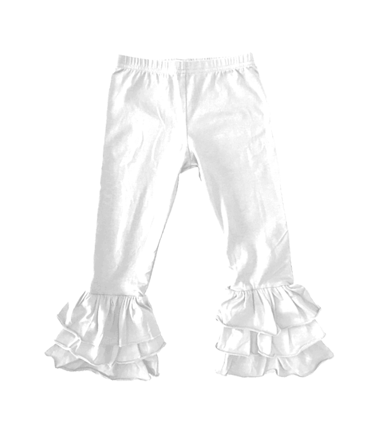 Baby Girl White Cotton Legging Ruffle Pants ( Moq 5 )