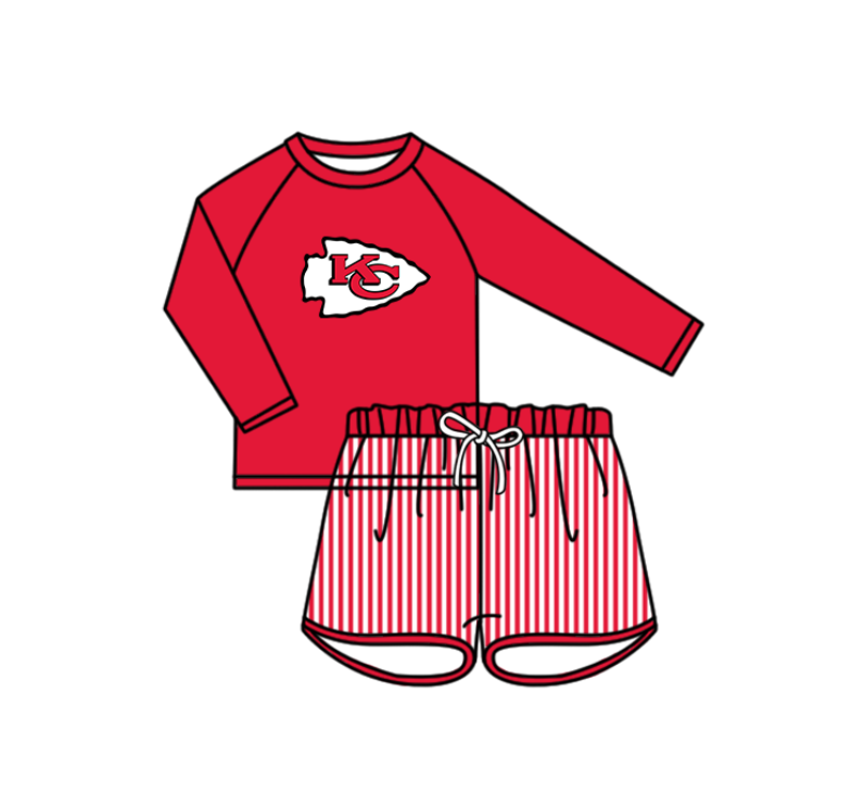 ( Moq 5 Each Style ) Baby Boys Girls Kids Team Sibling Red Jumpsuits Sets Swimsuits Clothes