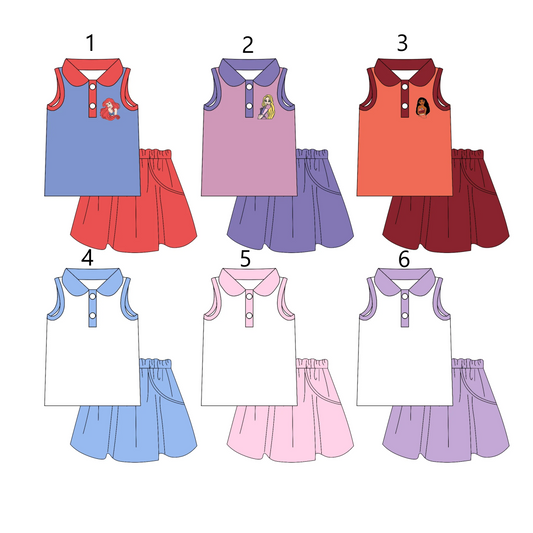 Baby Girl Sleeveless Princess Shirt Skirt Sibling Set ( Moq 5 Each Style ) 3.17