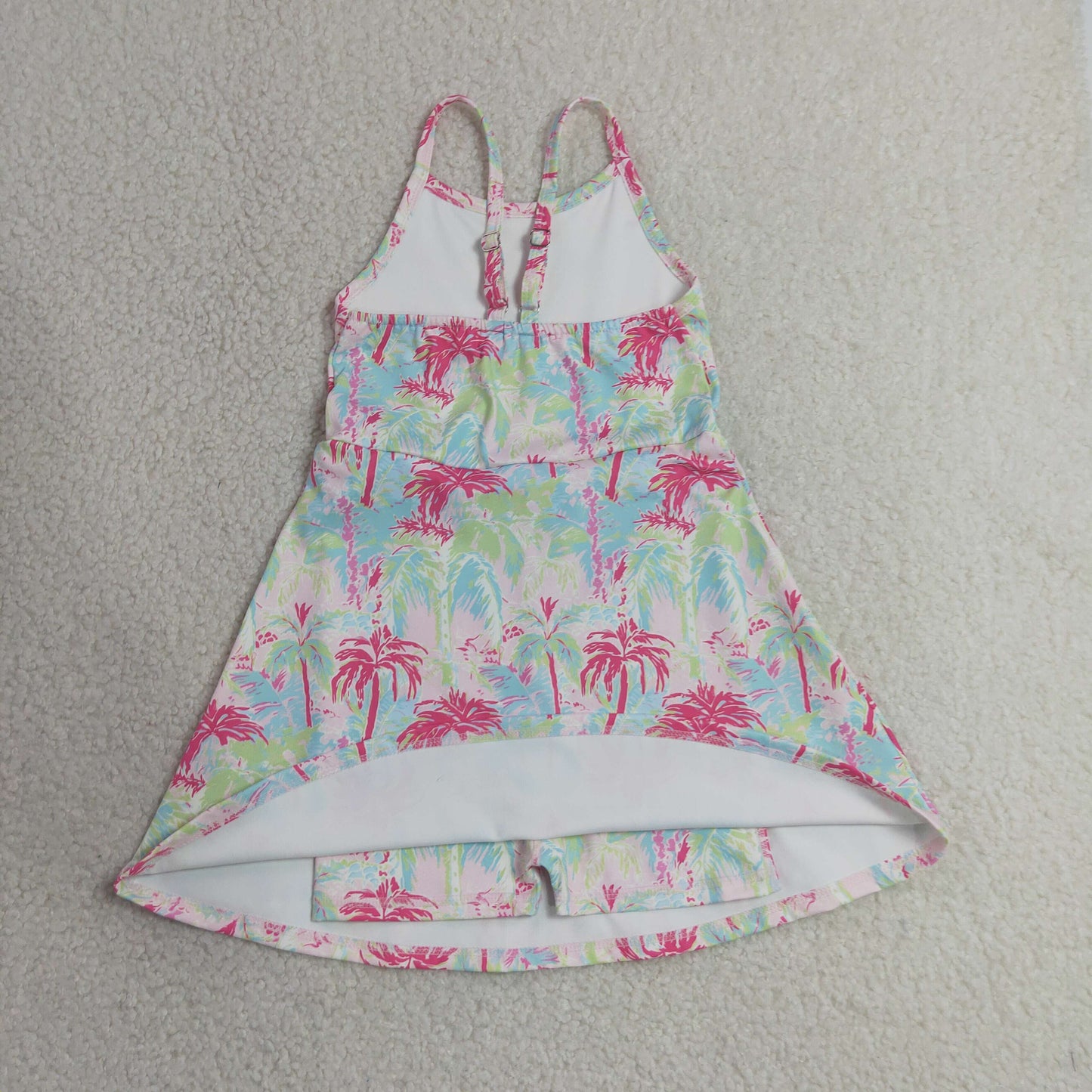 Baby Girls Kids Straps Colorful Tree Yoga Shorts Knee Length Dress RTS
