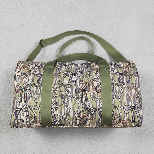 Baby Girls Kids Adult Bows Camo Print Travel Package Gym Bags RTS