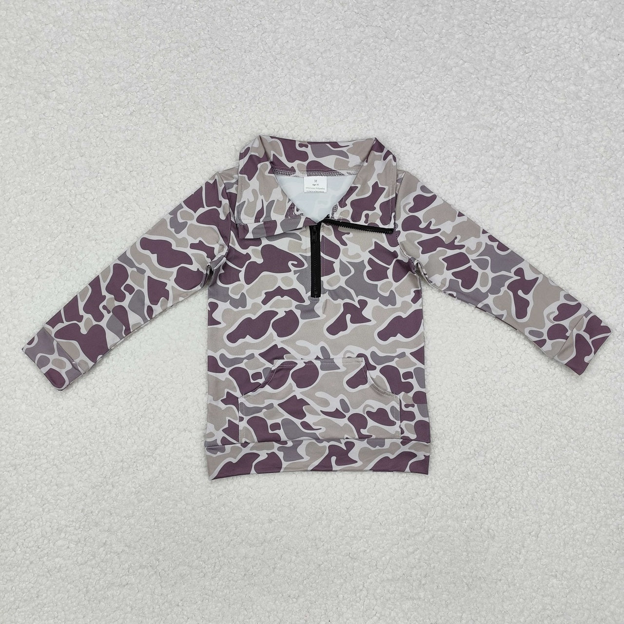 1-6 Sibling Boys Kids Long Sleeves Camo Pockets Zipper Shirt Pullover Tops Clothes RTS