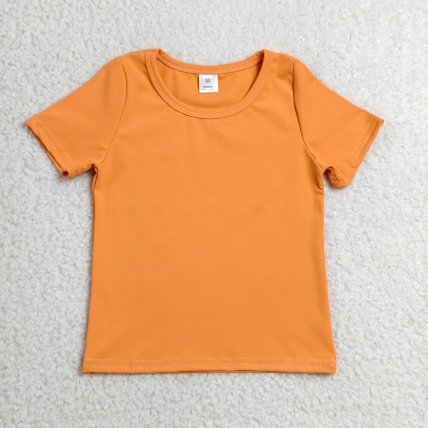 Baby Girls Kids Short Sleeves Orange Shirt Yoga Active Tops Clothes RTS