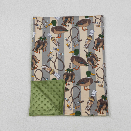 Baby Boy Toddler Ducks Hunting Green Blanket RTS