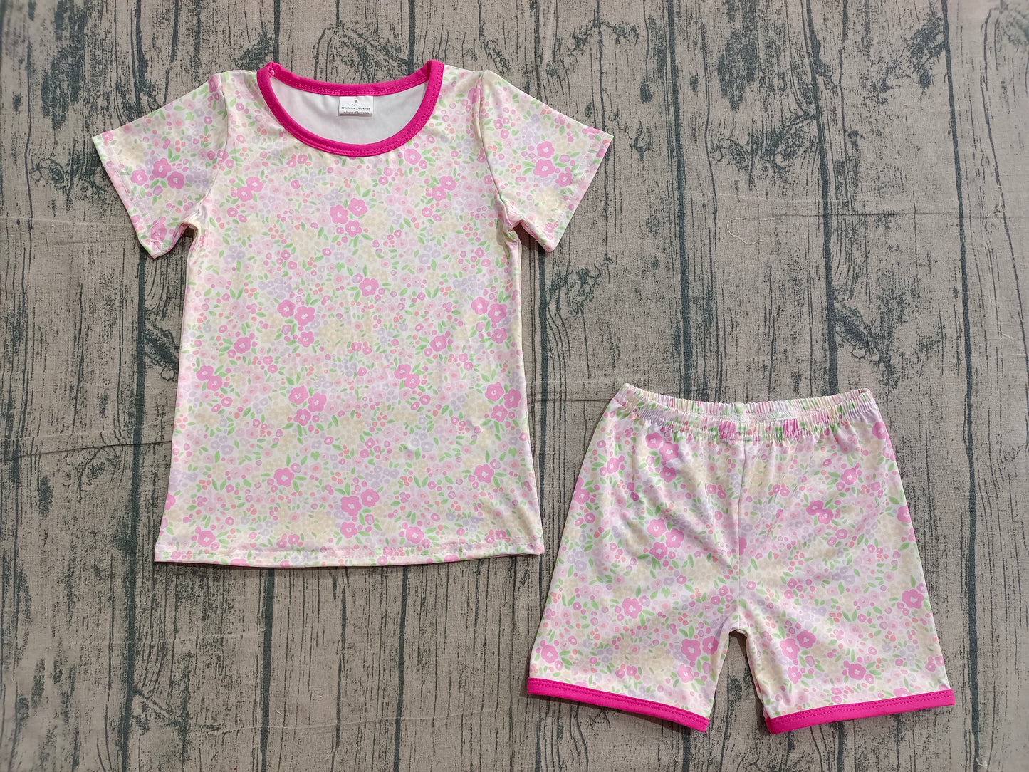 Baby Girls Kids Short Sleeves Floral Shirt Shorts Pajamas Summer Set RTS
