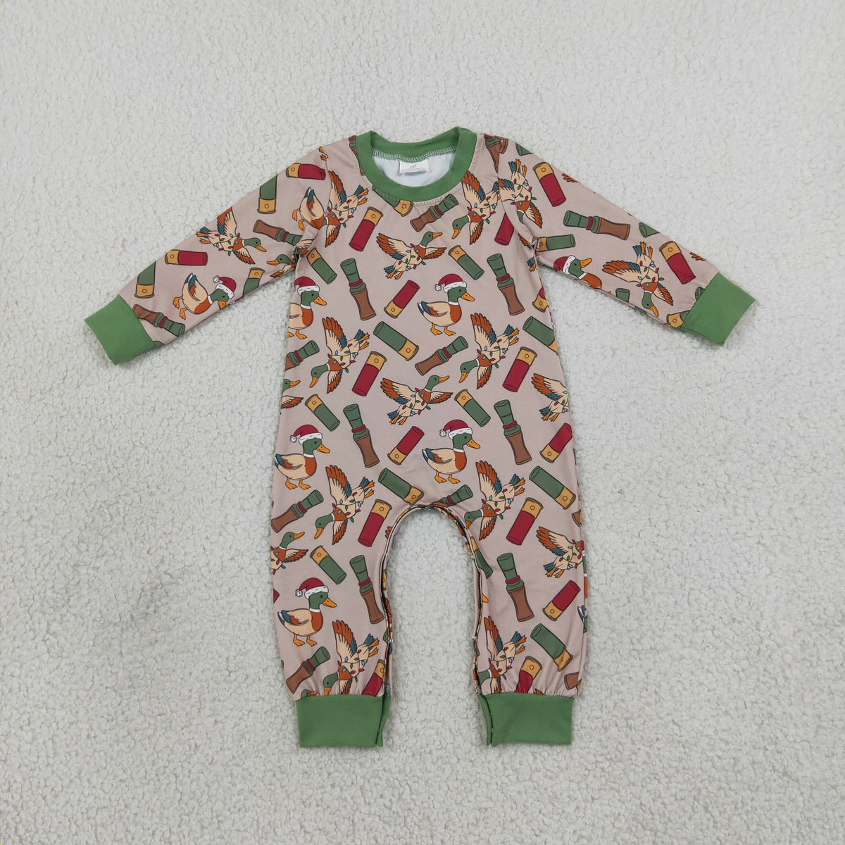 Baby Boys Kids Long Sleeves Ducks Christmas Hunting Romper Clothes RTS