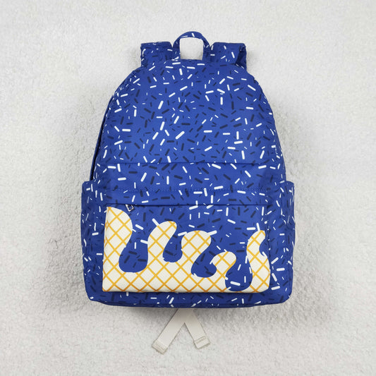 Baby Kids Blue Team Drip Sprinkles Zipper Backpack School Bag RTS