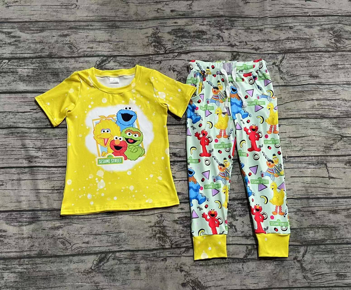 Baby Boy Short Sleeves Yellow Shirt Ducks Pockets Pants Outfit Clothes Set RTS