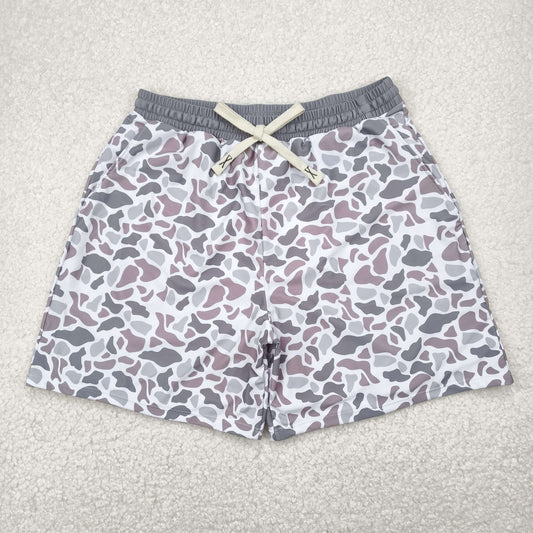Adult Men Camo Summer Grey Swimming Trunks Shorts