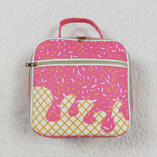 Baby Kids Plaid Pink Lunch Box Picnic Thermal Bag