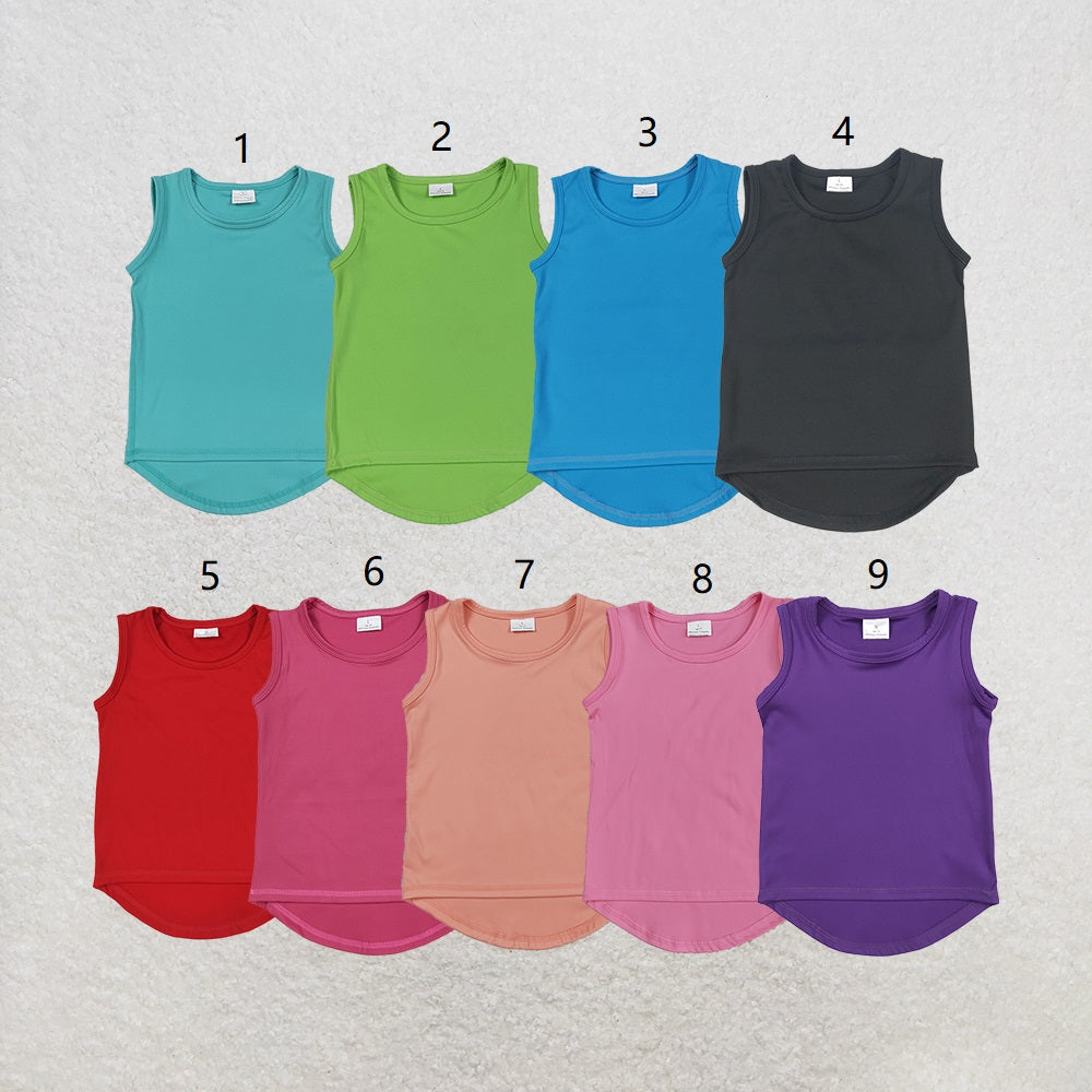 Baby Girl Sleeveless Colorful Yoga Active Tee Shirt Tops Sibling Clothes RTS