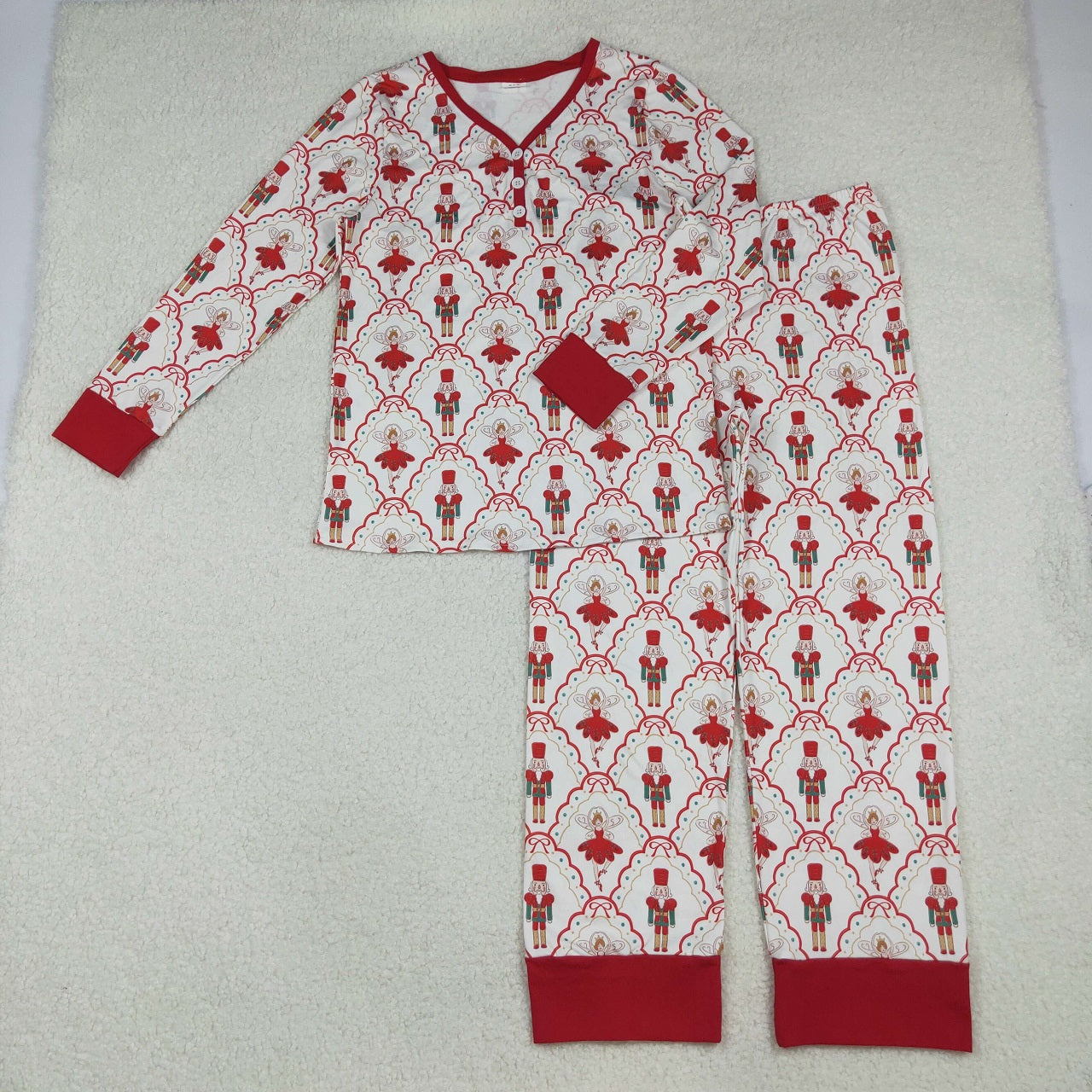 Sibling Family Girls Kids Adult Woman Soldier Bows Christmas Zipper Romper Pajamas Clothes Set RTS