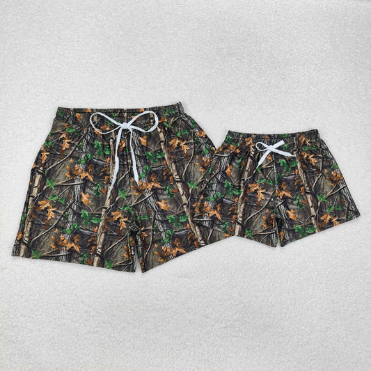 Daddy and Me Baby Boy Adult Swim Trunks Camo Pocket Summer Beach Shorts Swimsuit Swimwear