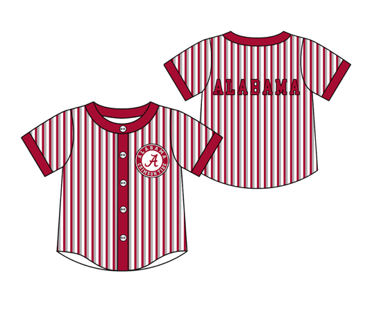 ( Moq 5 ) Preorder Baby Boy Kids Short Sleeves Red Grey Stripes Shirt Team Tops