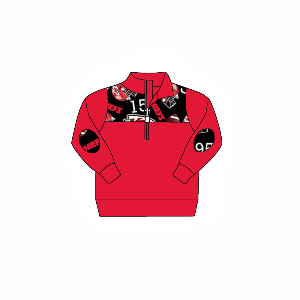Baby Boy Red Long Sleeves KC Red Team Pullover Zipper Shirt