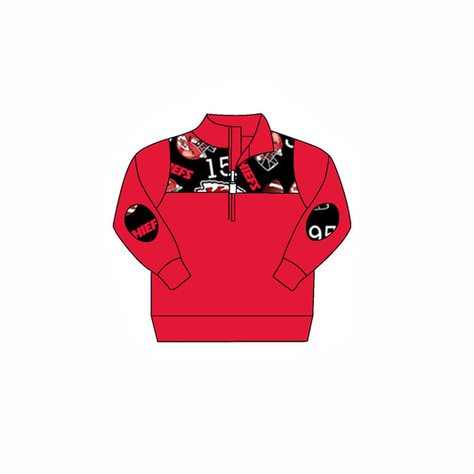 Baby Boy Red Long Sleeves KC Red Team Pullover Zipper Shirt