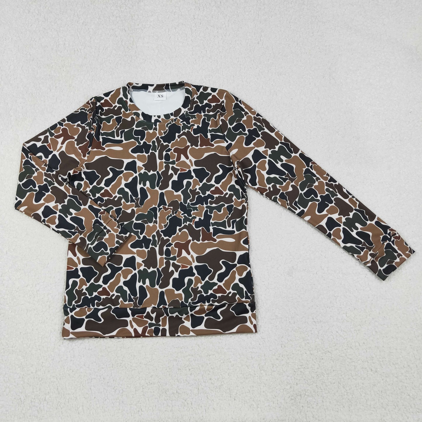 Sibling Adult Women Long Sleeves Camo Shirt Tops RTS