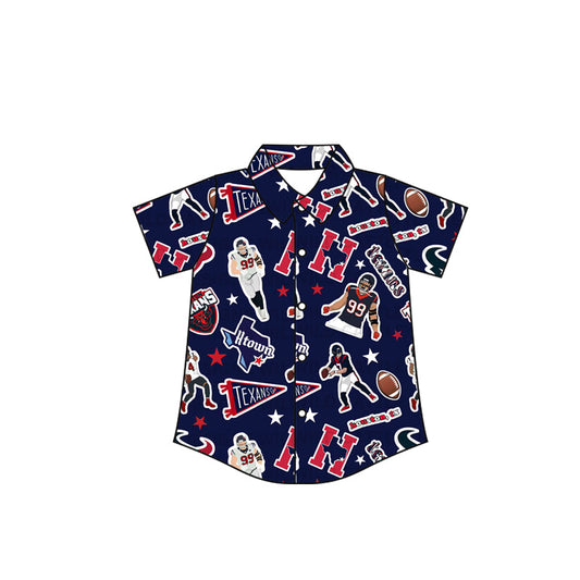 Baby Boy Infant Short Sleeves Cow Team Buttons Shirt Moq 5