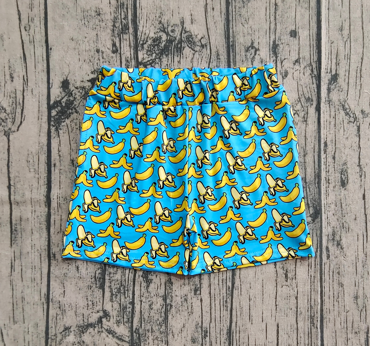 Baby Girl Toddler Bananas Blue Pockets Shorts Summer Bottom RTS