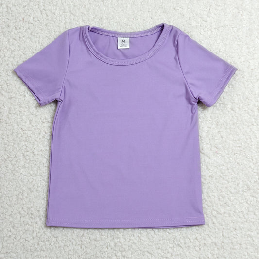 Baby Girls Kids Short Sleeves Shirt Yoga Active Tops Purple Clothes RTS