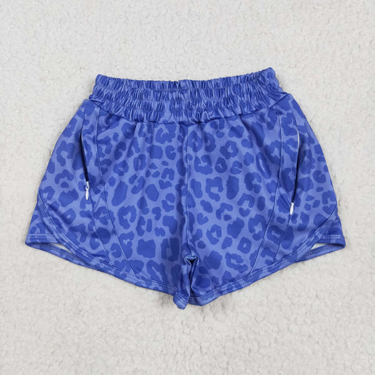 Baby Girl Toddler Blue Leopard Yoga Active wear Bottoms Shorts RTS