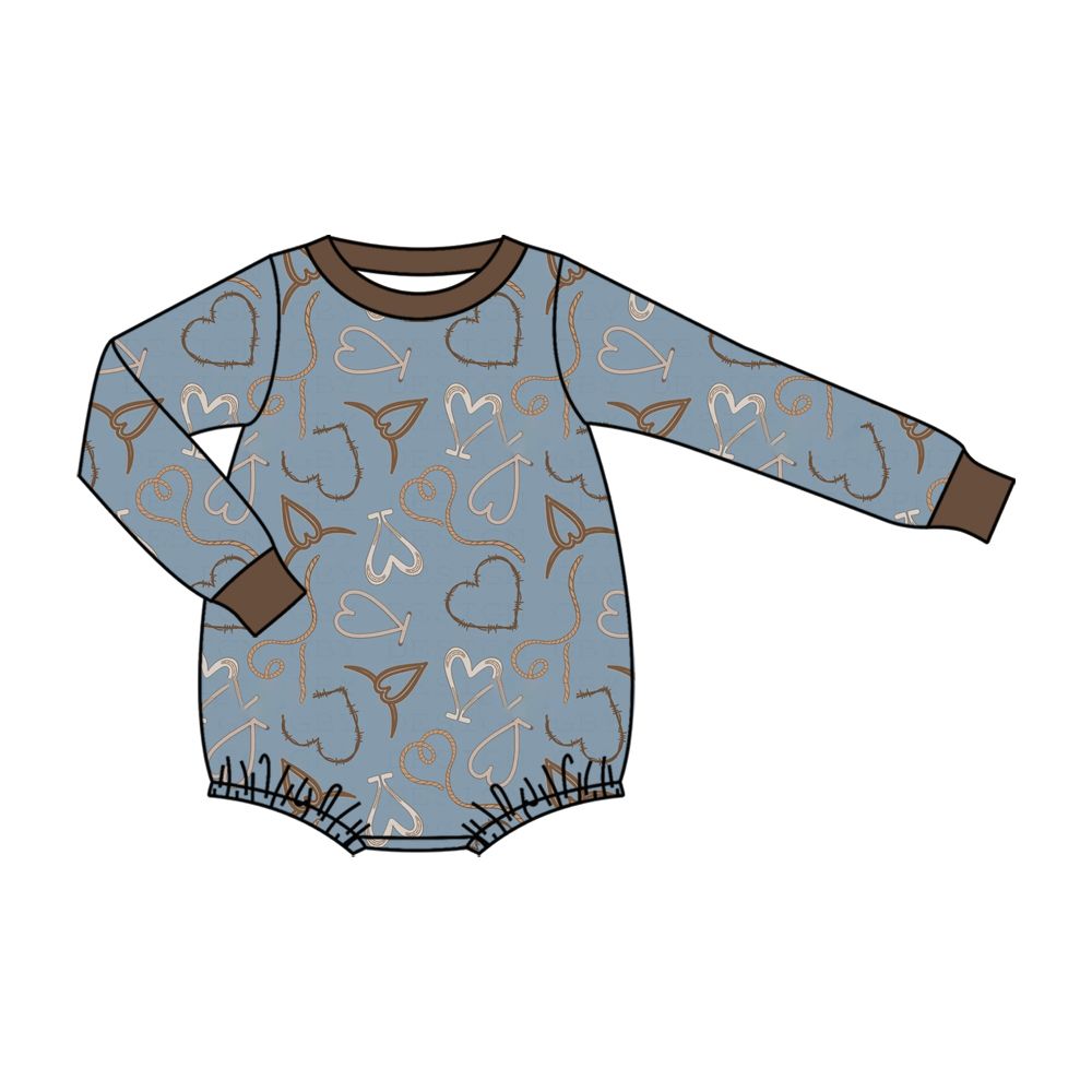 ( Moq 5 ) Preorder Baby Boys Infant Long Sleeves Hearts Romper Valentine Clothes