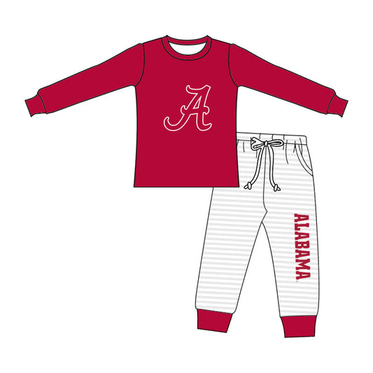 Baby Boy Long Sleeves A Team Red Shirt Pockets Pants Clothes Set ( Moq 5 )