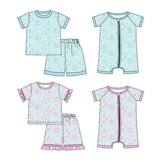 ( Moq 5 Each Style ) Baby Boys Girls Kids Beach Sibling Rompers Sets Summer Clothes
