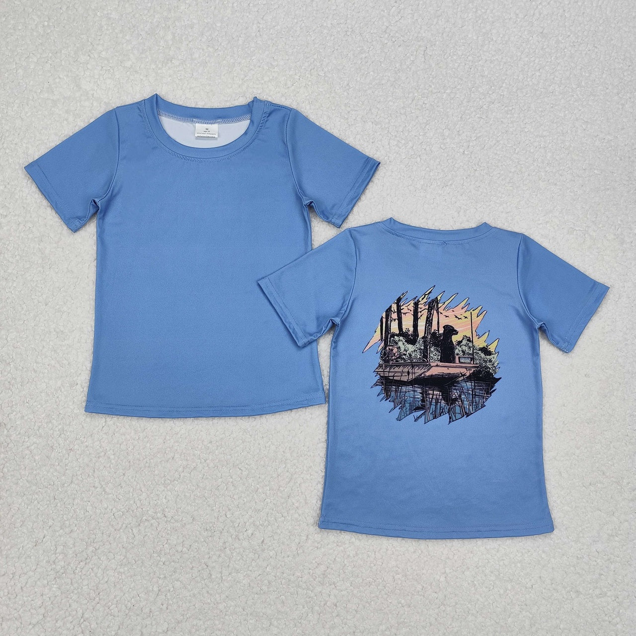 Colors (1-8) Baby Boy Short Sleeves Dog Deer Ducks Sibling Hunting Shirt Tops