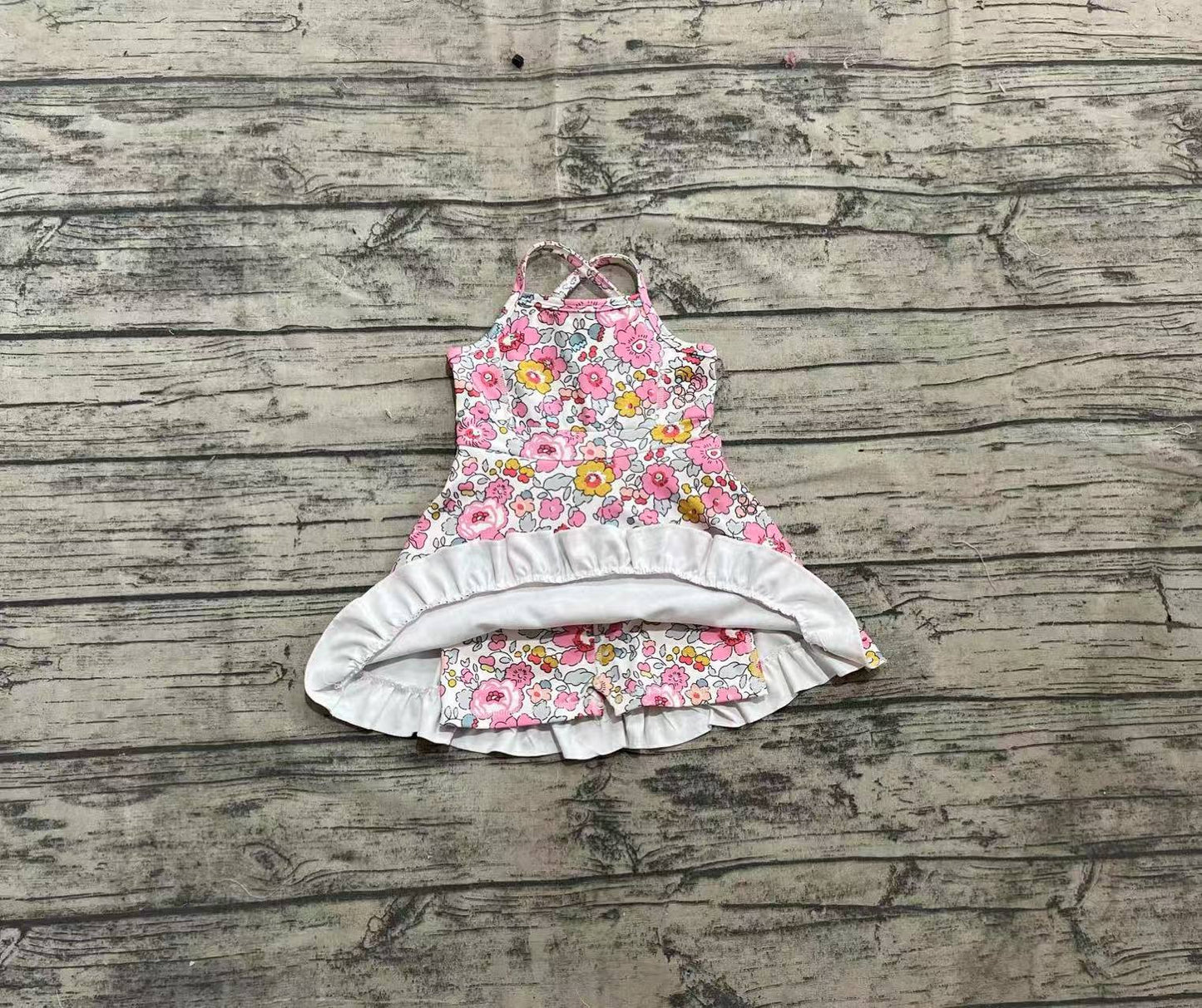 Baby Girl Athletic Yoga Straps Flower Active Wear Skort Dress RTS