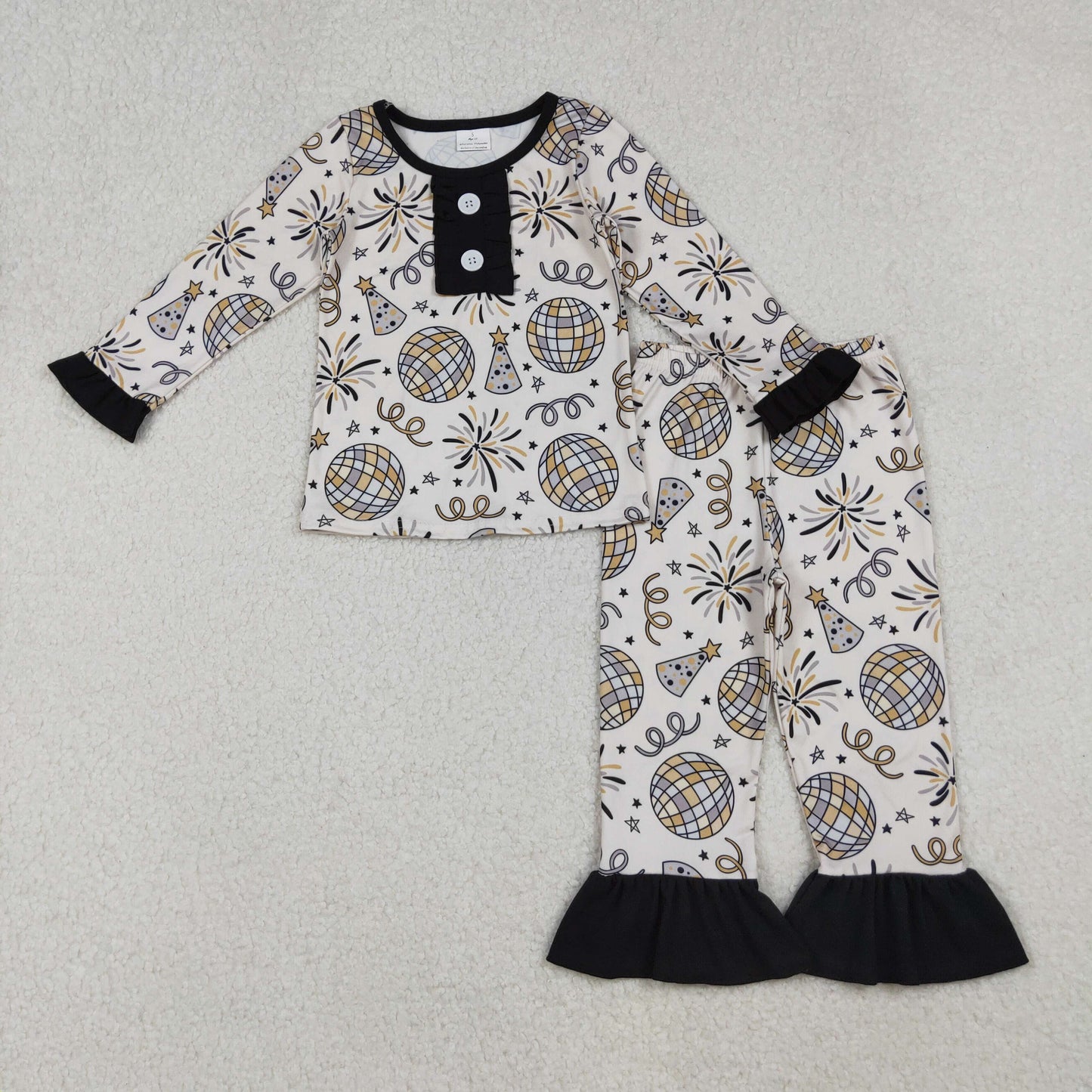 Sibling Girls Kids Adult Woman Happy New Year Pajamas Pants Set RTS