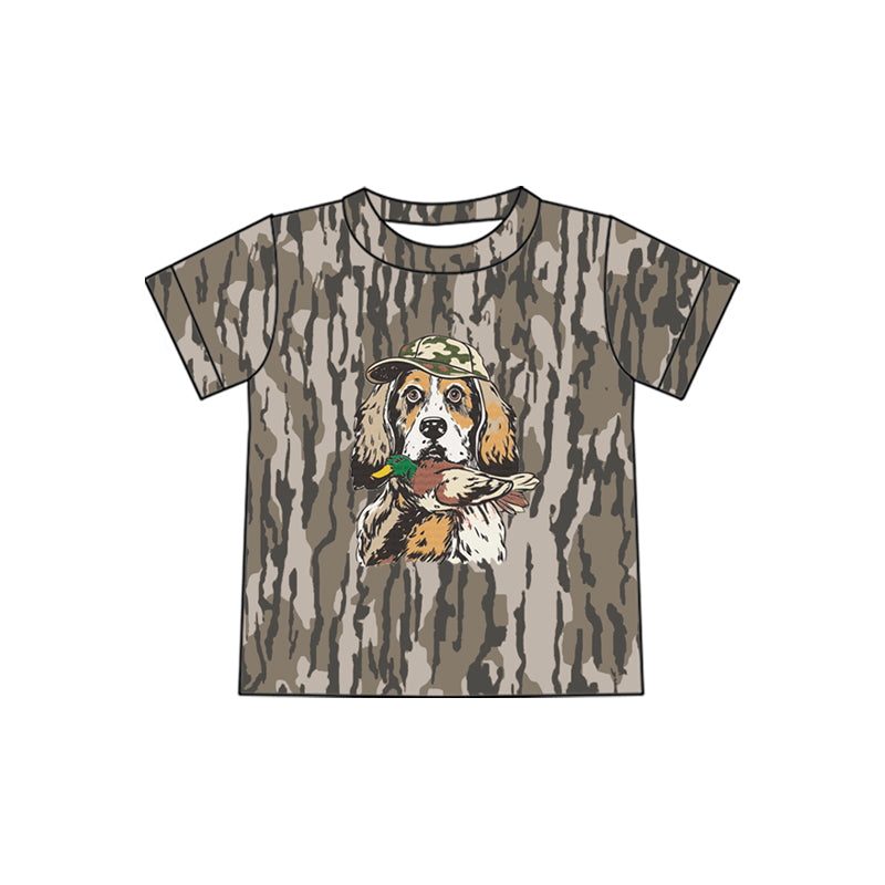 ( Moq 5 ) Preorder Baby Boys Kids Short Sleeves Dogs Ducks Camo Tee Shirt