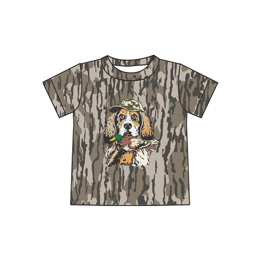 ( Moq 5 ) Preorder Baby Boys Kids Short Sleeves Dogs Ducks Camo Tee Shirt