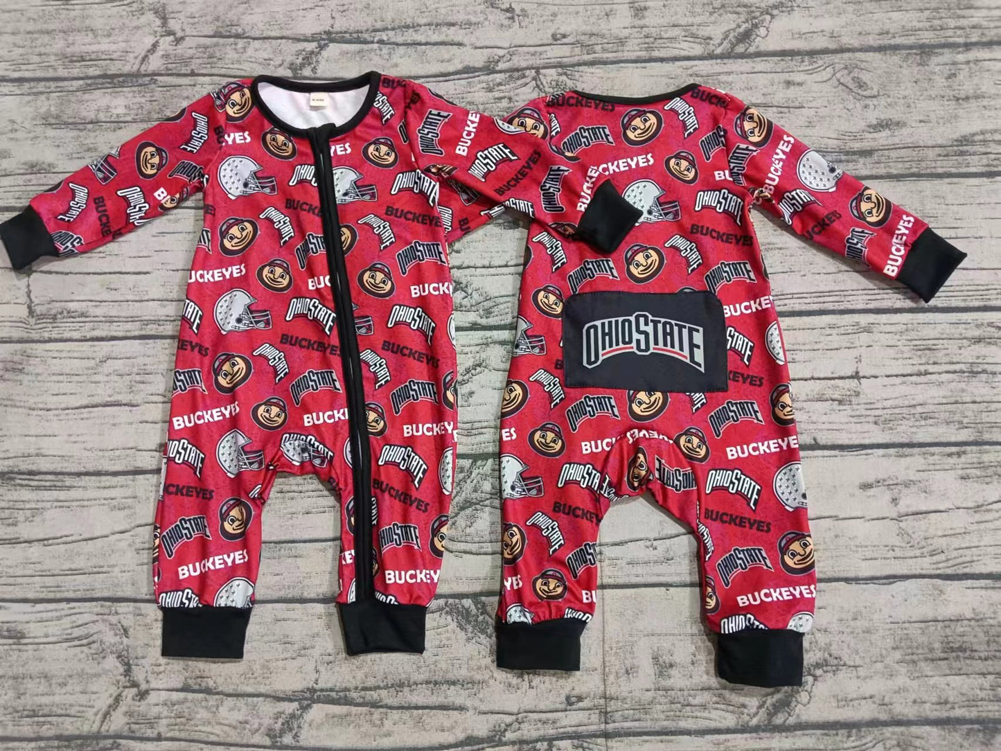 Baby Boy Team Long Sleeves Zipper Romper