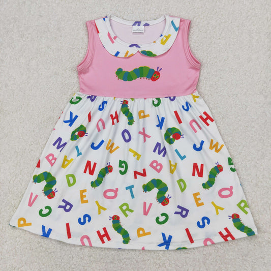Baby Girl Sleeveless Back To School Ruffle Knee Length Dress RTS