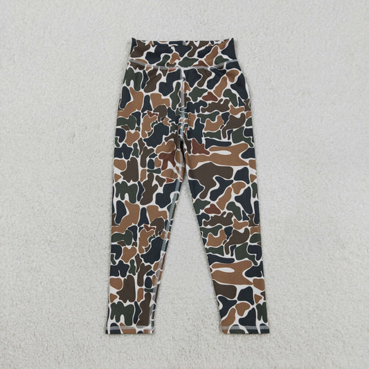 Baby Girls Kids Brown Camo Yoga Active Wear Legging Pants RTS