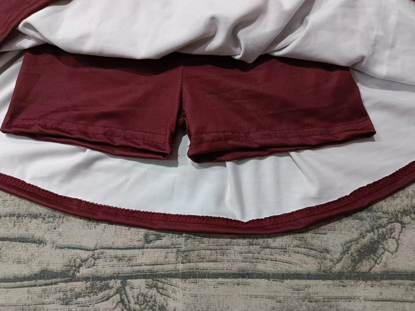 Baby Girl Sleeveless Wine Red Tops Team Shorts Skirt Outfit Clothes Set