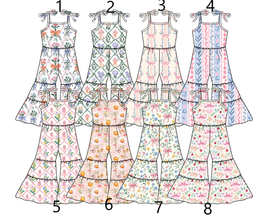 Baby Girl Flower Blue Bows Sibling Romper Dress Set ( Moq 5 Each Style ) 2.21