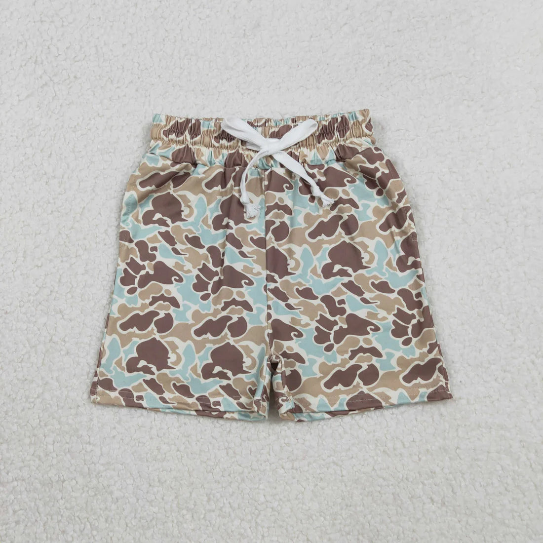 Baby Boys Short Sleeves Dogs Ducks Shirt Green Camo Pockets Shorts Summer Clothes Set RTS