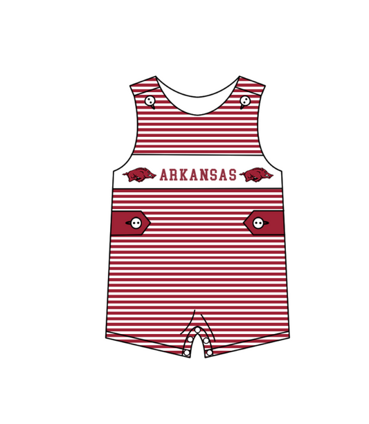 ( Moq 5 ) Baby Boys Kids Sleeveless Pigs Stripes Team Romper 1.29