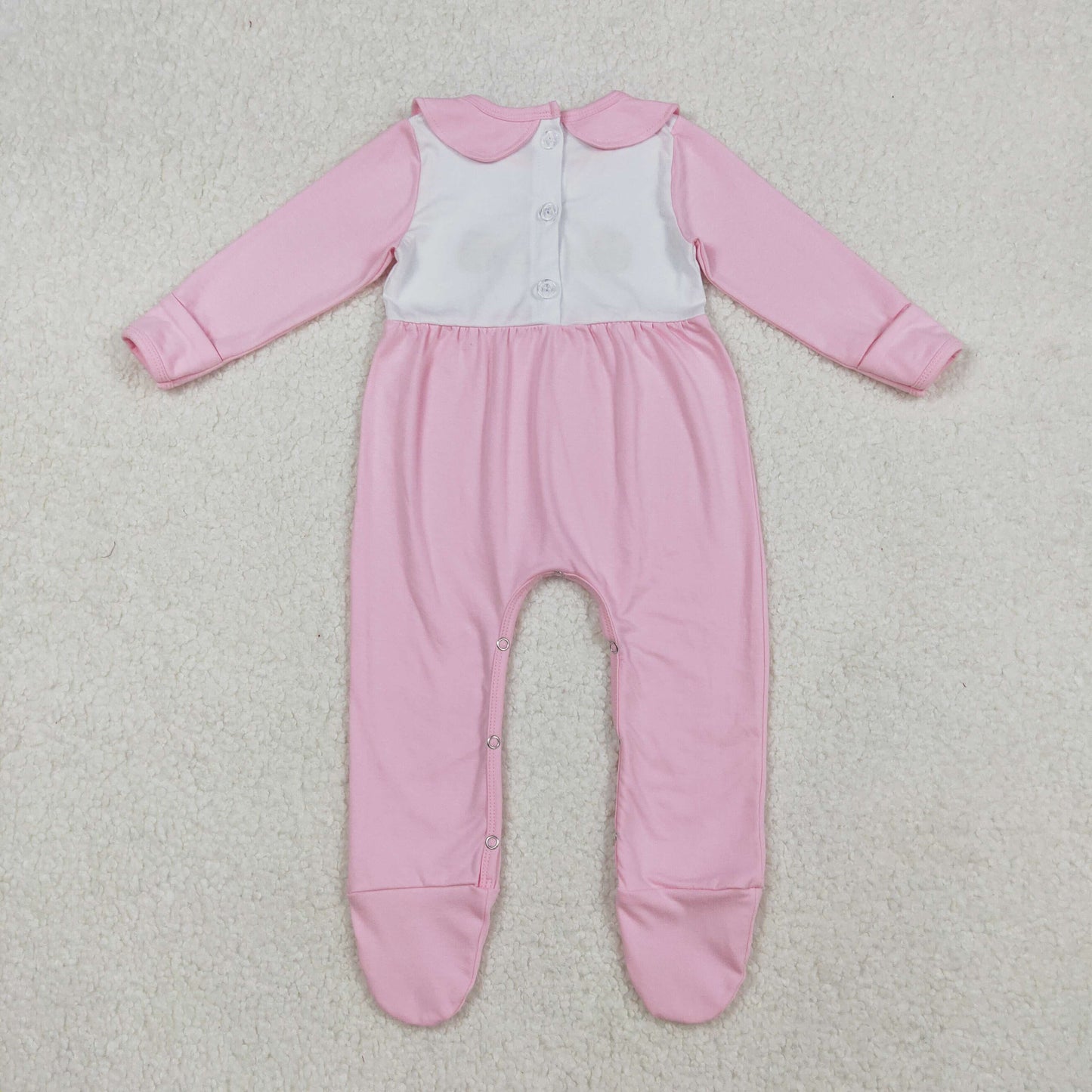 Sibling Boys Girls Infant Long Sleeves Embroidery turkey Pumpkins Thanksgiving Footies Romper RTS