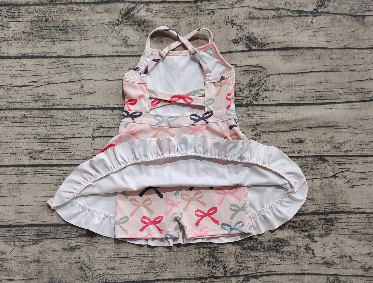 Baby Girl Athletic Yoga Straps Bows Active Wear Skort Dress RTS