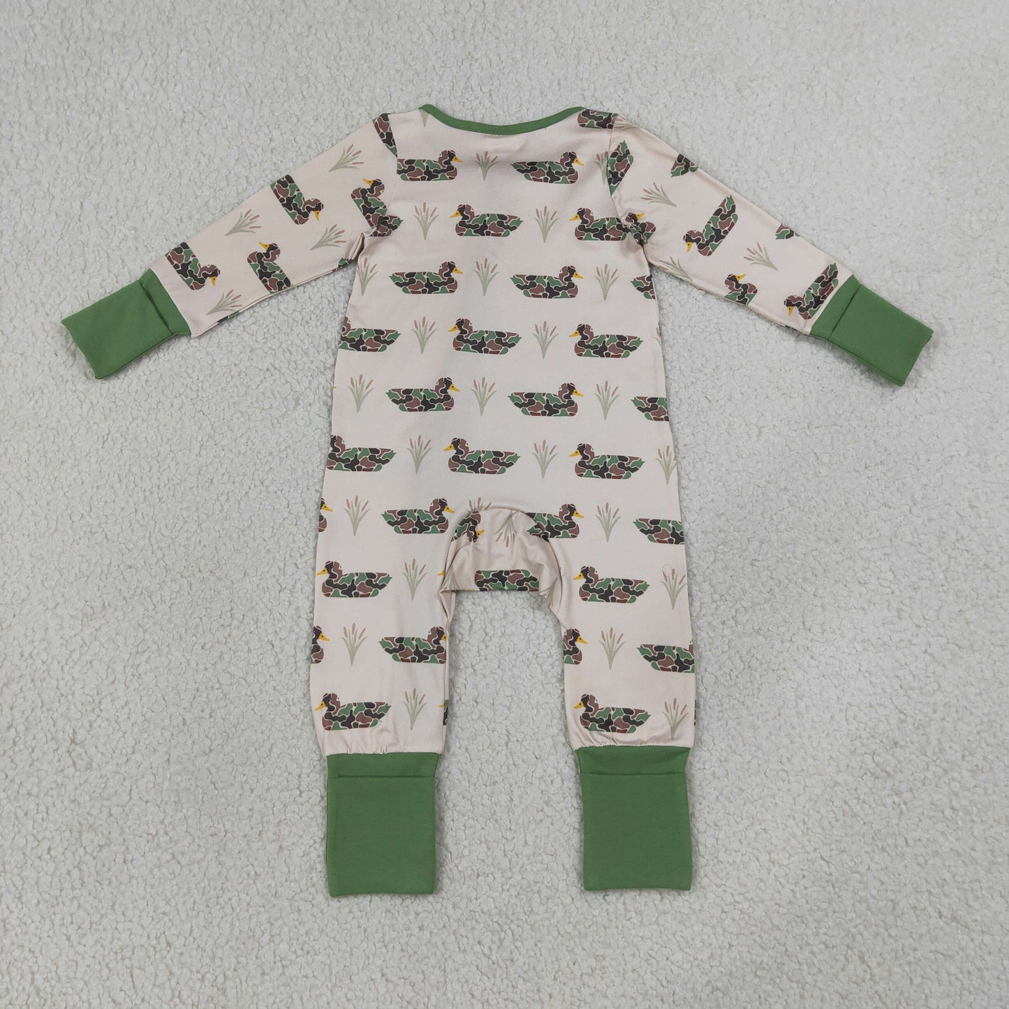 Baby Boys Kids Long Sleeves Camo Ducks Zipper Footie Sleeper Romper RTS
