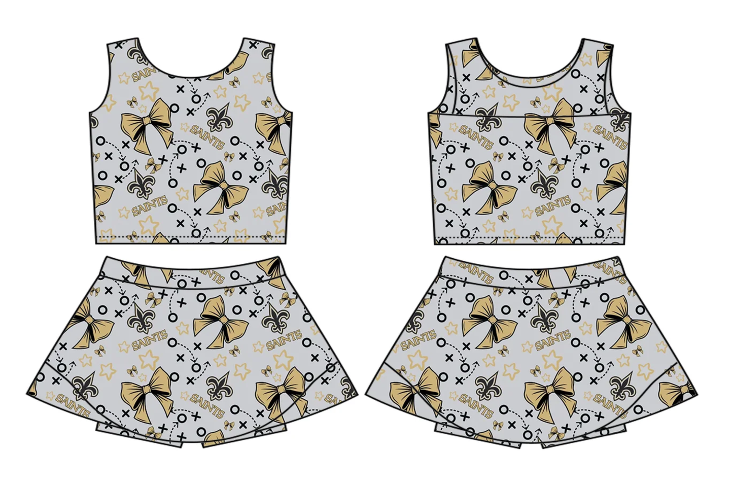 Baby Girl Sleeveless Bows Sibling Football Team Dress Set ( Moq 5 Each Style ) 2.19