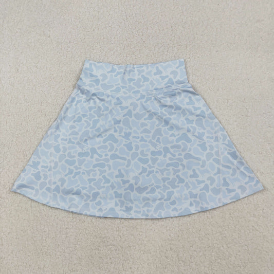 Adult Women Light Grey Camo Skorts Summer Yoga Acitve Bottom RTS