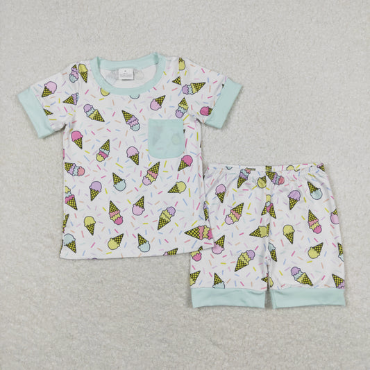 Baby Boy Short Sleeves Popstick Shirt Shorts Pajamas Set