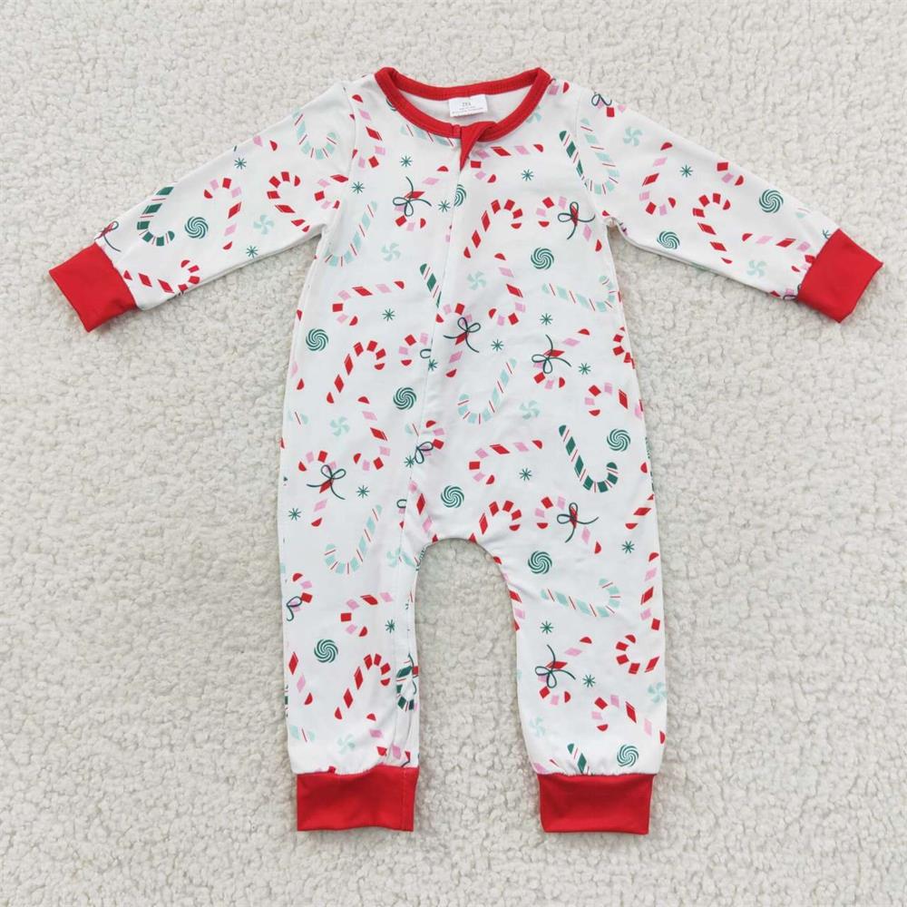 Baby Boy Girl Adult Women Christmas Candy Cane Sibling Family Romper Pajamas Clothes Set RTS