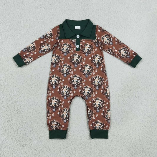 Baby Boys Infant Long Sleeves Deer Camo Buttons Romper Clothes RTS