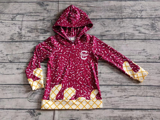 Baby Kids Adult Long Sleeves Team Family Red Hoodie Shirt ( Moq 5 )