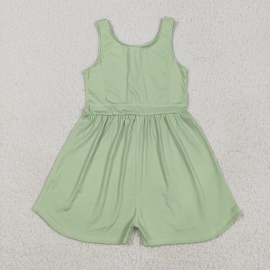 Baby Girl Sleeveless Light Green Yoga Active Jumpsuit RTS